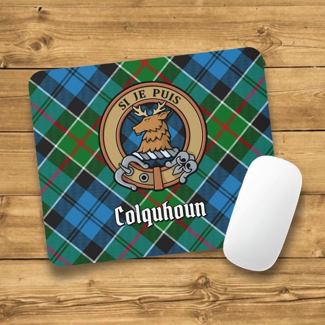 Clan Colquhoun Crest over Tartan Mouse Pad (Creator Uploaded)
