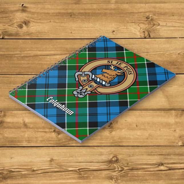 Clan Colquhoun Crest over Tartan Notebook (Creator Uploaded)