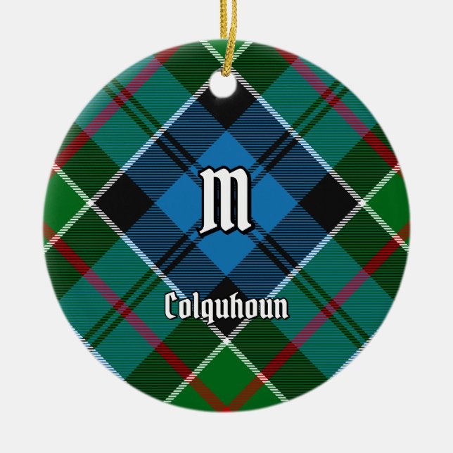 Clan Colquhoun Tartan Ceramic Ornament (Front)