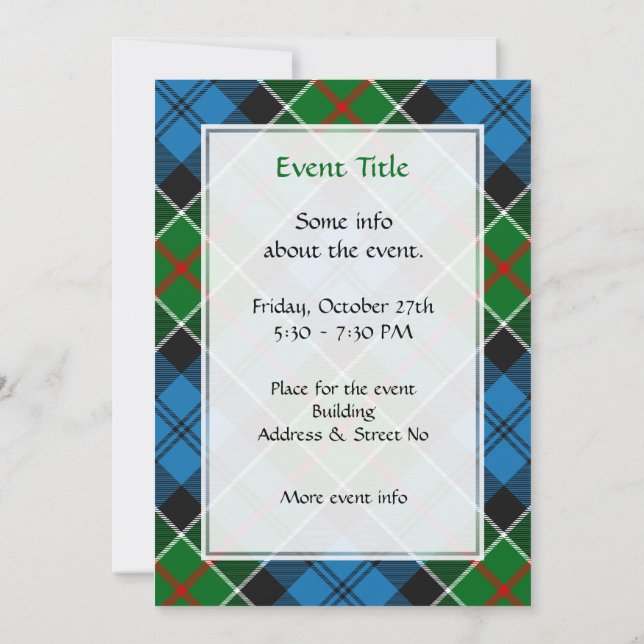 Clan Colquhoun Tartan Invitation (Back)
