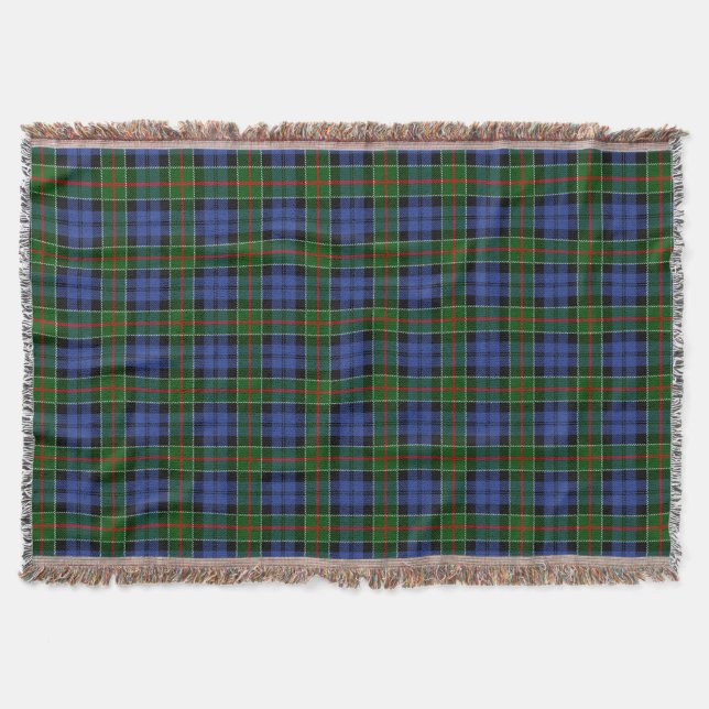 Clan Colquhoun Tartan Throw Blanket (Front)
