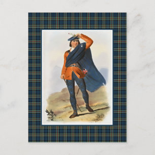 Clan Colquhoun Vintage Illustration Tartan Frame Postcard