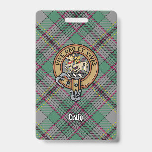 Clan Craig Crest over Tartan Badge