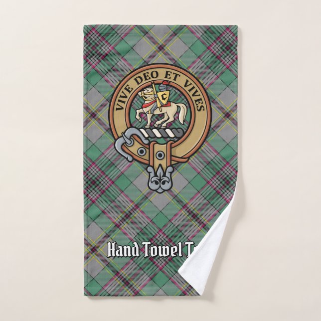 Clan Craig Crest over Tartan Bath Towel Set (Hand Towel)