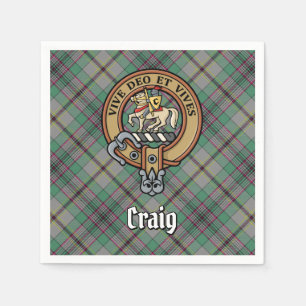 Clan Craig Crest over Tartan Napkin
