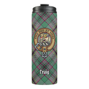Clan Craig Crest over Tartan Thermal Tumbler