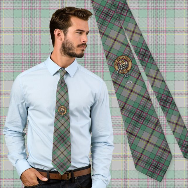 Clan Craig Crest over Tartan Tie (Creator Uploaded)