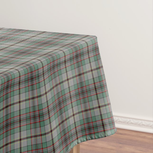 Clan Craig Grey and Green Scottish Tartan Tablecloth (In Situ)