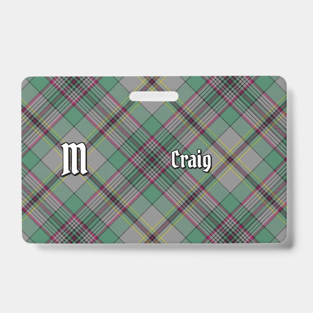 Clan Craig Tartan Badge (Front)