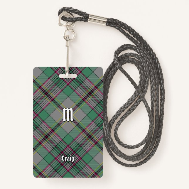 Clan Craig Tartan Badge (Front with Lanyard)