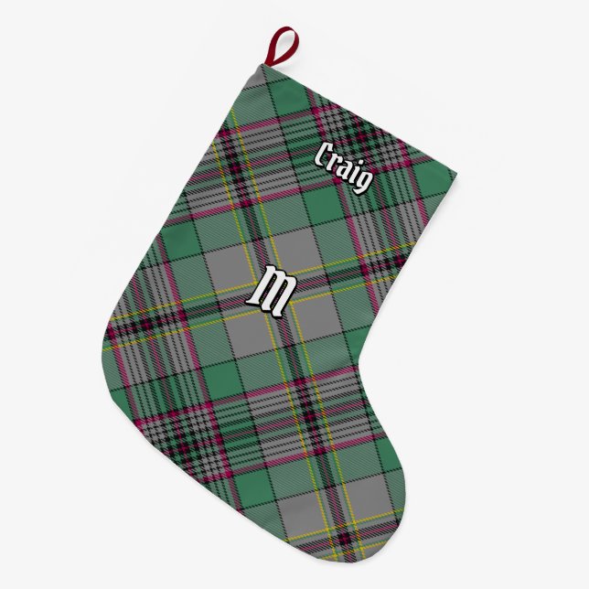 Clan Craig Tartan Christmas Stocking (Front (Hanging))