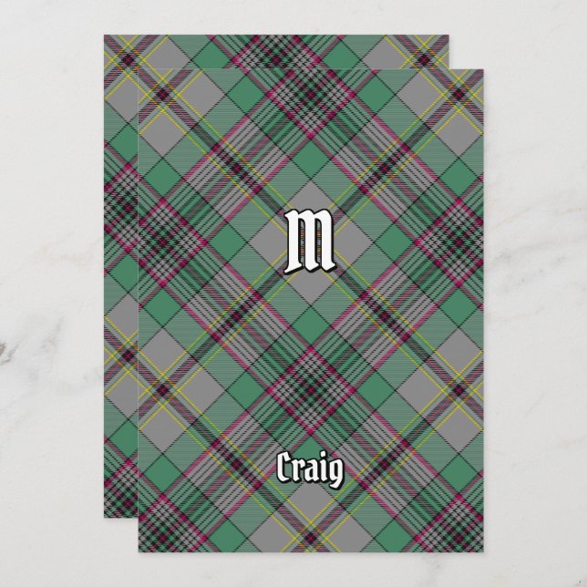 Clan Craig Tartan Invitation (Front/Back)