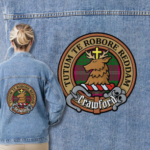 Clan Crawford Crest over Tartan Denim Jacket