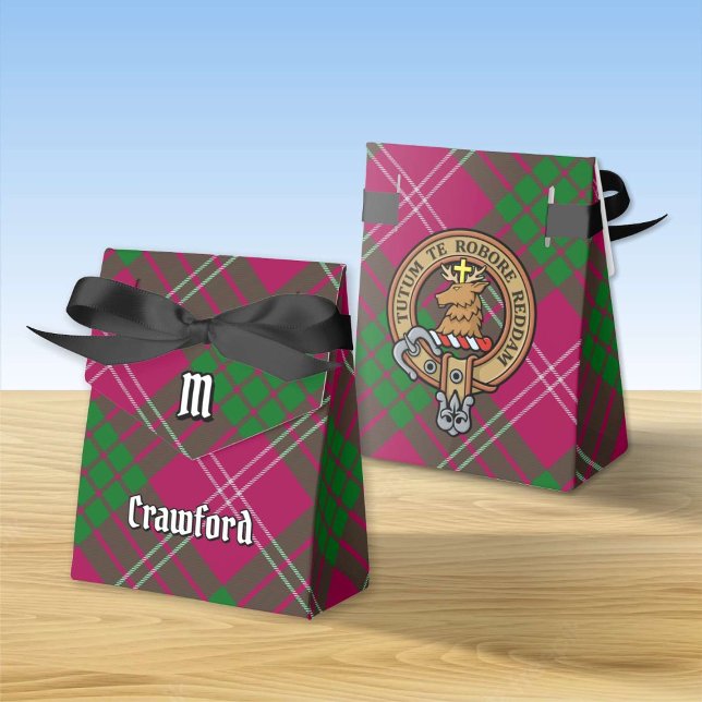 Clan Crawford Crest over Tartan Favour Box (Creator Uploaded)