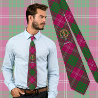 Clan Crawford Crest over Tartan