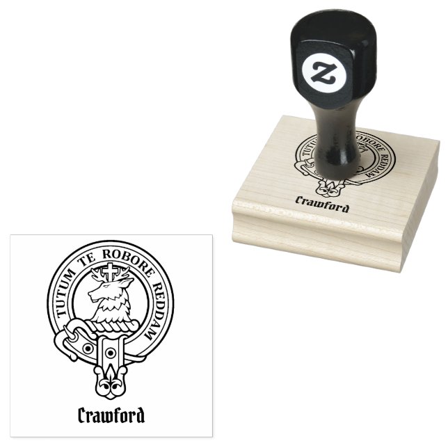 Clan Crawford Crest Rubber Stamp (Stamped)