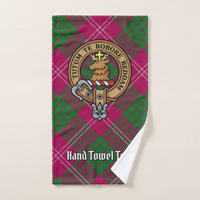 Clan Crawford Crest sur Tartan (Serviette à main)