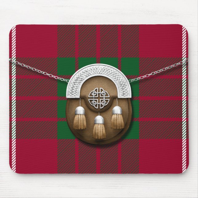 Clan Crawford Tartan And Sporran Mouse Pad (Front)