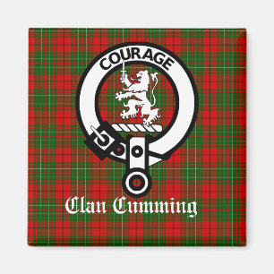 Clan Cumming Crest Badge and Tartan Magnet
