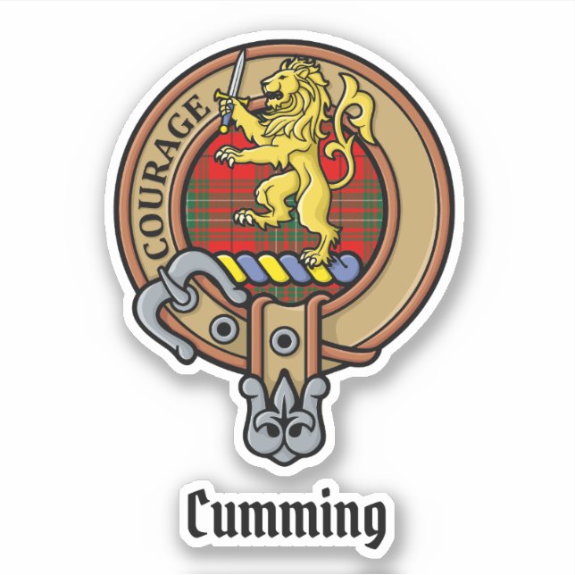 Clan Cumming Crest over Tartan (Front)