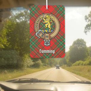 Clan Cumming Crest over Tartan Air Freshener