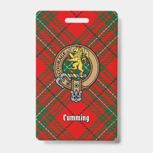 Clan Cumming Crest over Tartan Badge