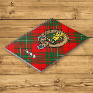 Clan Cumming Crest over Tartan Notebook