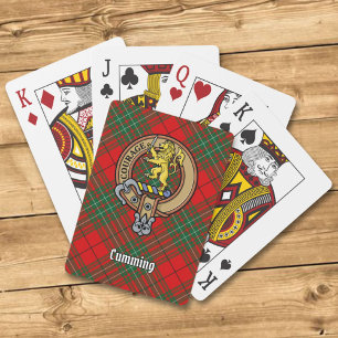 Clan Cumming Crest over Tartan Playing Cards
