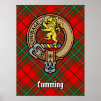 Clan Cumming Crest over Tartan