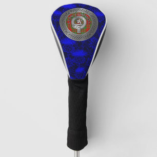 Clan Cumming Crest & Tartan Knot on Thistle Golf Head Cover