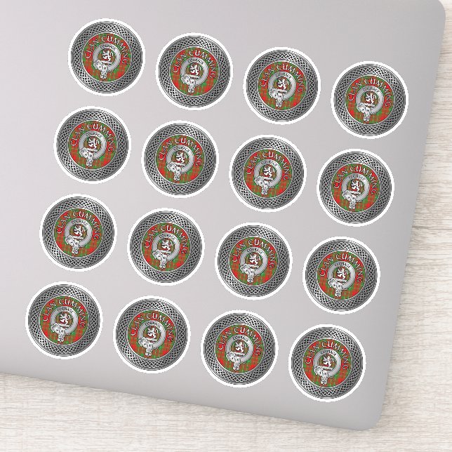 Clan Cumming Crest & Tartan Knot Sticker (Detail)