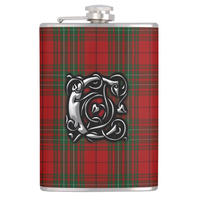 Clan Cumming Cummings Red Tartan Scottish Hip Flask (Front)