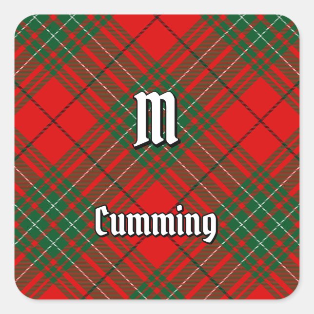 Clan Cumming Tartan Square Sticker (Front)