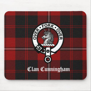 Clan Cunningham Badge & Tartan Mouse Pad