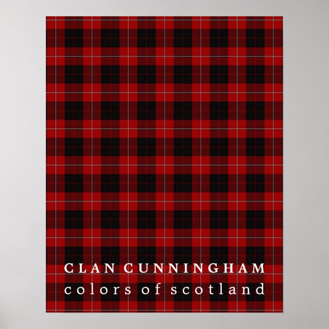Clan Cunningham Colours of Scotland Tartan Poster (Front)
