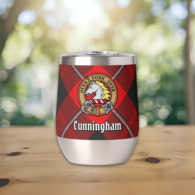 Clan Cunningham Crest over Tartan (Creator Uploaded)