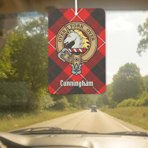 Clan Cunningham Crest over Tartan Air Freshener