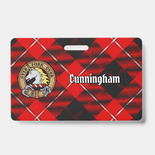 Clan Cunningham Crest over Tartan Badge