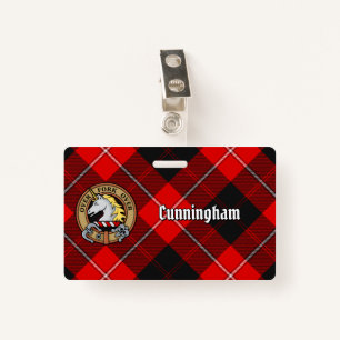 Clan Cunningham Crest over Tartan Badge