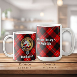 Clan Cunningham Crest over Tartan Coffee Mug