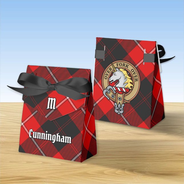 Clan Cunningham Crest over Tartan Favor Box (Creator Uploaded)