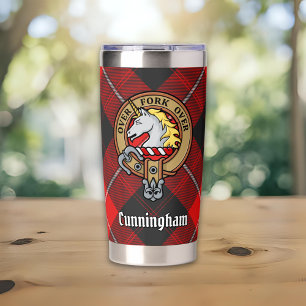 Clan Cunningham Crest over Tartan Insulated Tumbler