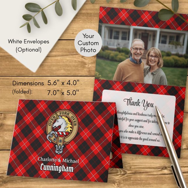 Clan Cunningham Crest over Tartan Invitation (Creator Uploaded)
