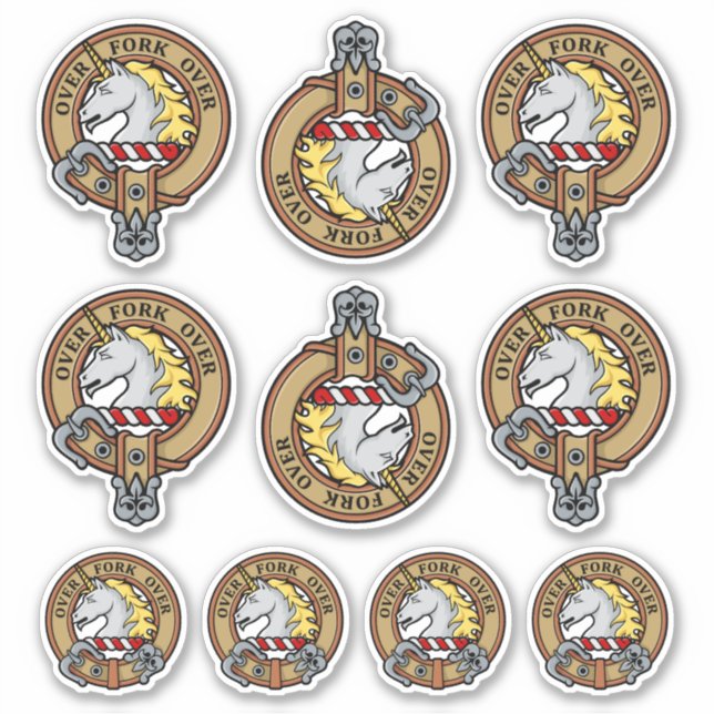 Clan Cunningham Crest Sticker Set (Front)