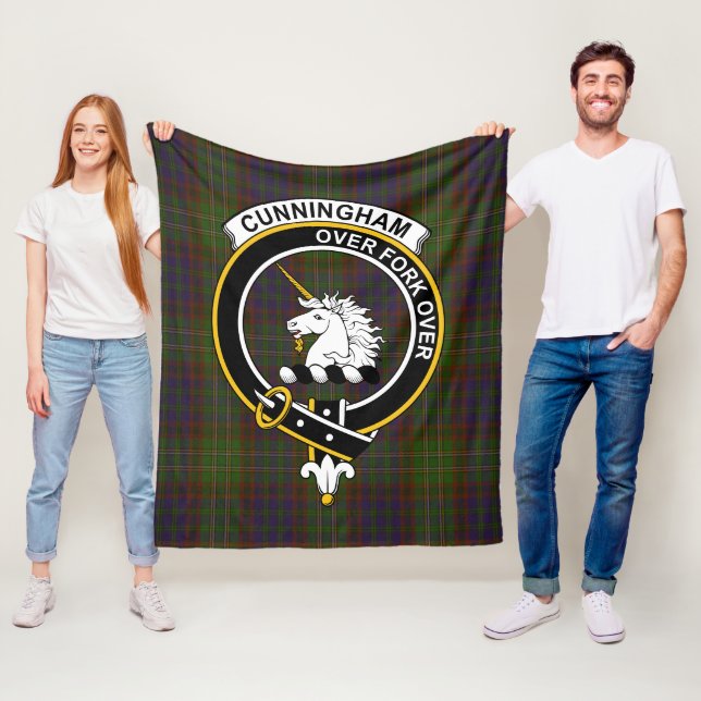 Clan Cunningham Hunting Modern Tartan Plaid Fleece Blanket (In Situ)