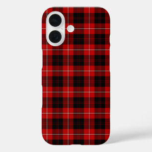 Clan Cunningham Tartan Bright Red and Black Plaid iPhone 16 Case