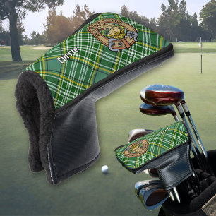 Clan Currie Lion Crest over Tartan Golf Head Cover