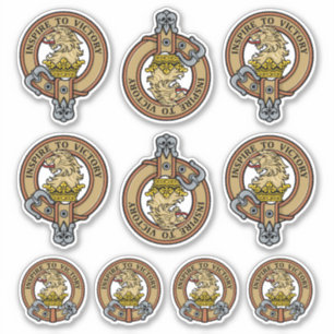 Clan Currie Lion Crest Sticker Set