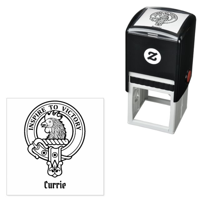 Clan Currie Rooster Crest Self-inking Stamp (In Situ)