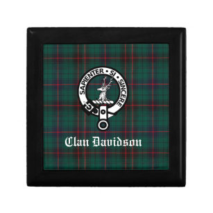 Clan Davidson Crest Badge and Tartan Gift Box